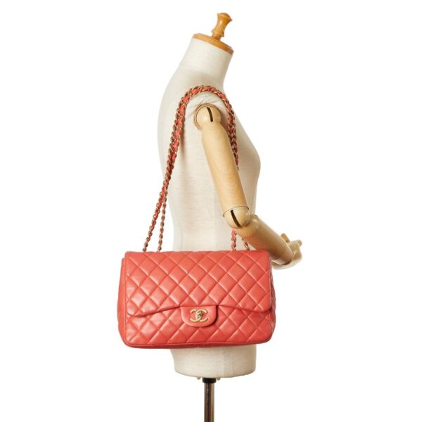 228 61621 15 Chanel Matelasse Coco Mark Chain Shoulder Bag Lambskin Salmon Pink