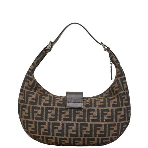 228 61638 3 Fendi Zucca One Shoulder Bag Brown