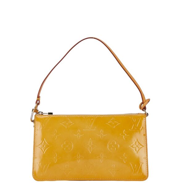 228 61641 1 Louis Vuitton Monogram Vernis Lexington Patent Pouch Yellow