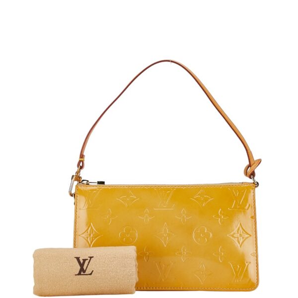 228 61641 10 Louis Vuitton Monogram Vernis Lexington Patent Pouch Yellow