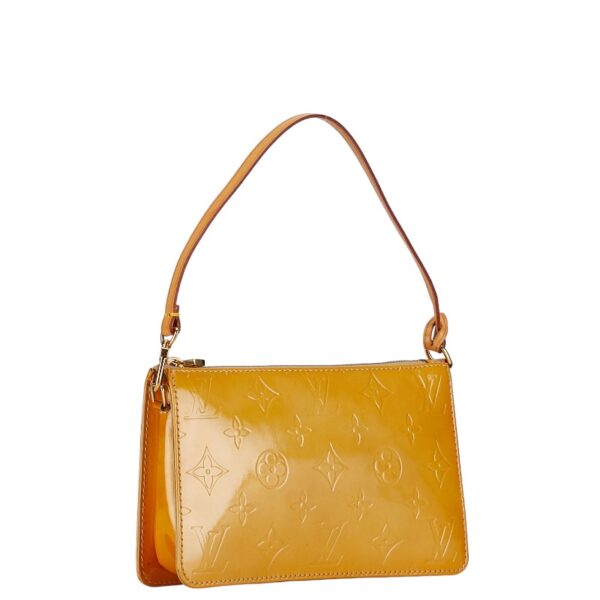 228 61641 2 Louis Vuitton Monogram Vernis Lexington Patent Pouch Yellow