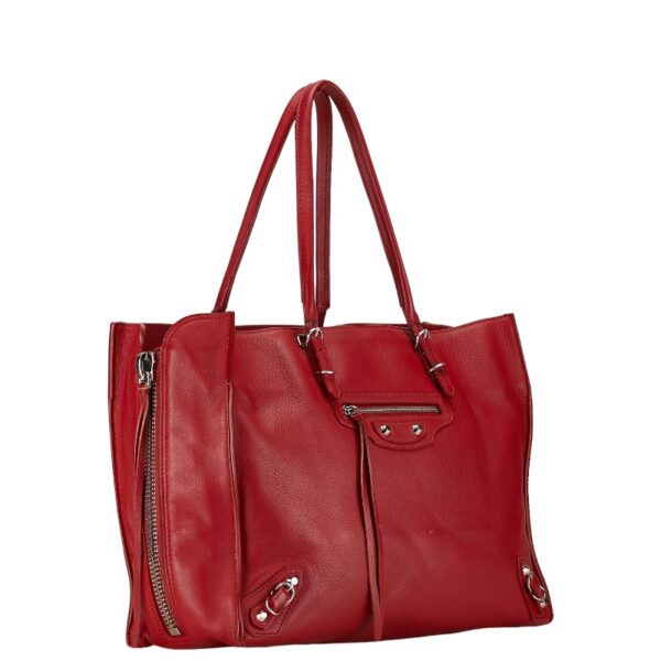 228 61643 2 Balenciaga Paper B4 2WAY Handbag Red