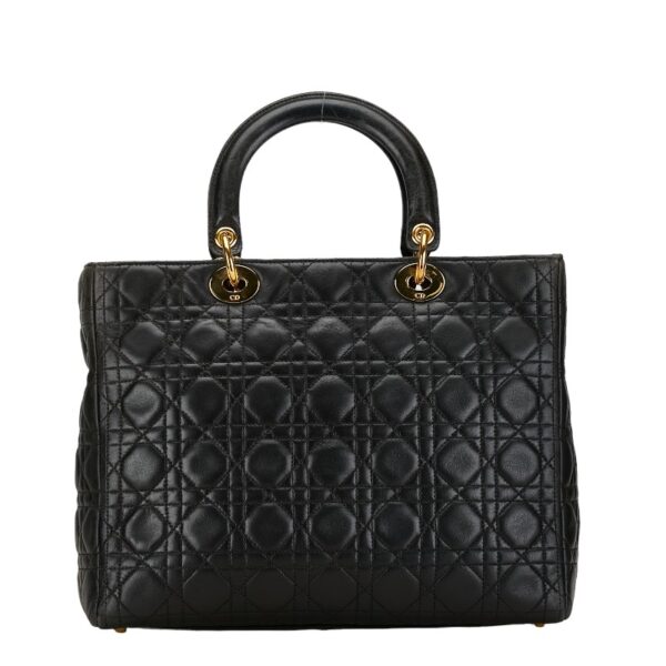 228 61653 3 Dior Cannage Dior Handbag Lambskin Black