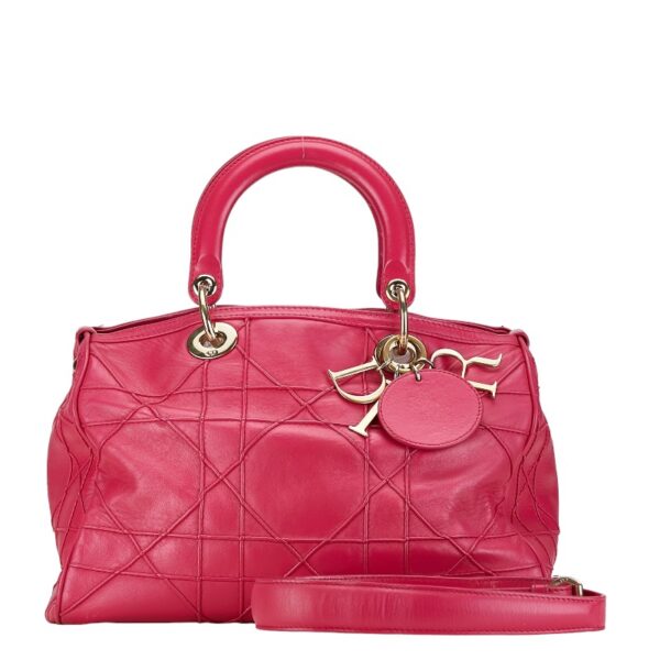 228 62579 1 Dior Granville Cannage Shoulder Bag 2Way Pink