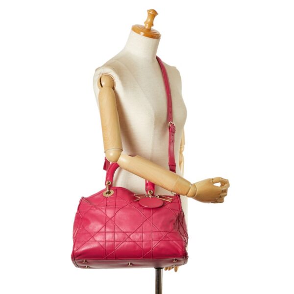 228 62579 16 Dior Granville Cannage Shoulder Bag 2Way Pink