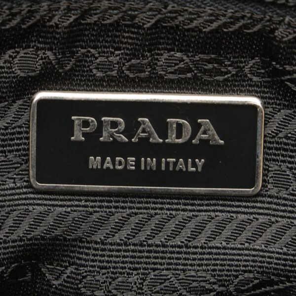 228 62591 7 Prada Triangle Plate Nylon Crossbody Shoulder Bag Black