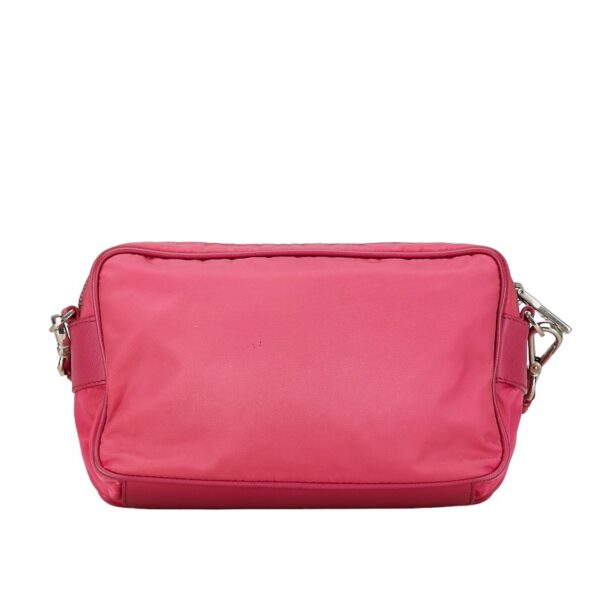 228 62594 3 Prada Triangle Plate Tessuto Nylon Crossbody Shoulder Bag Pink