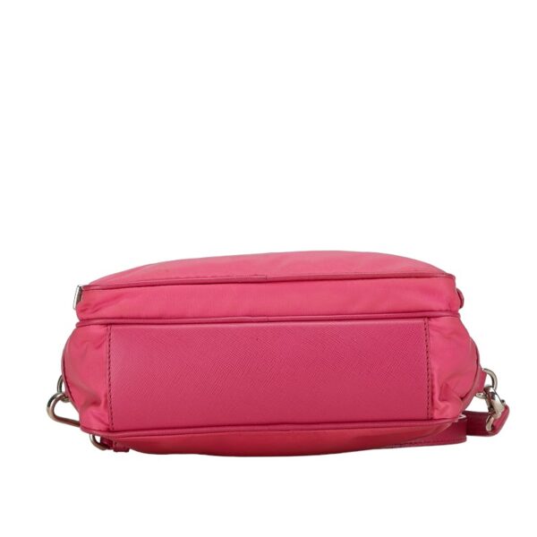 228 62594 4 Prada Triangle Plate Tessuto Nylon Crossbody Shoulder Bag Pink