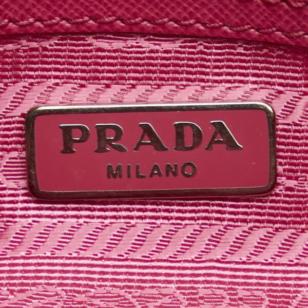 228 62594 8 Prada Triangle Plate Tessuto Nylon Crossbody Shoulder Bag Pink