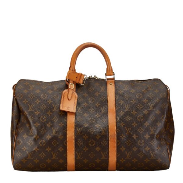 228 63639 1 Louis Vuitton Monogram Keepall 50 Bag Brown