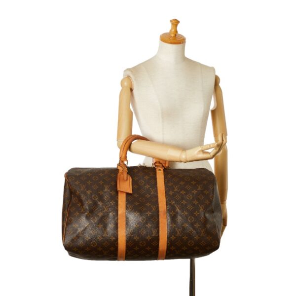 228 63639 11 Louis Vuitton Monogram Keepall 50 Bag Brown