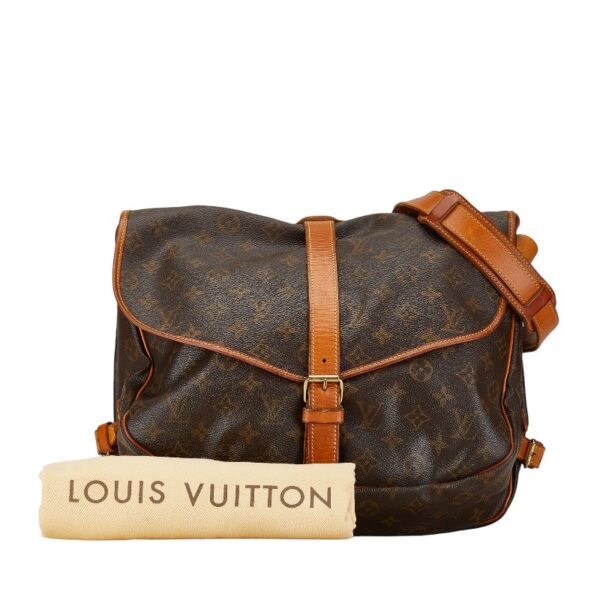 228 63876 12 Louis Vuitton Monogram Saumur 35 Crossbody Shoulder Bag Brown