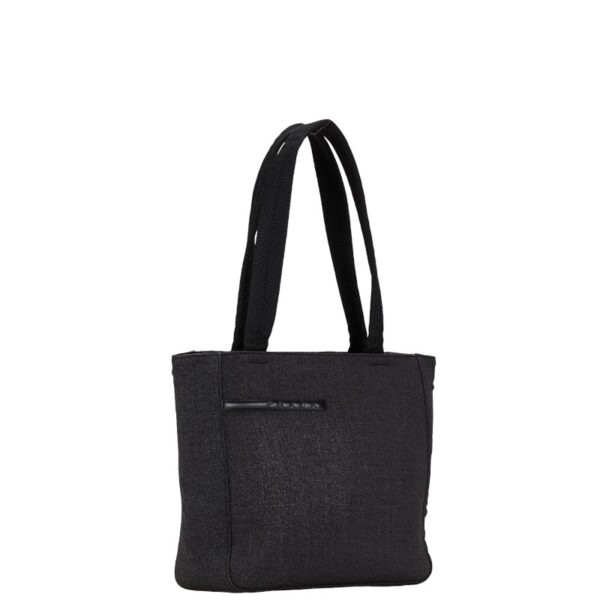 228 65474 2 Prada Sports Polyurethane Wool Tote Bag Black