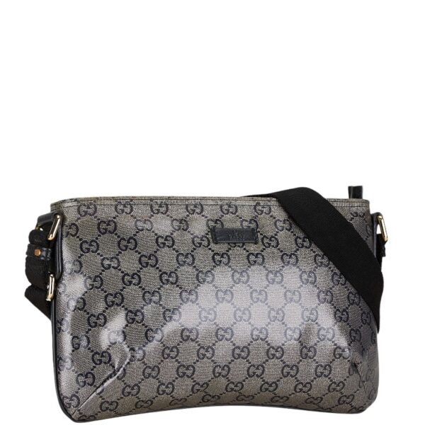 228 67163 2 Gucci GG Crystal Crossbody Shoulder Bag Black