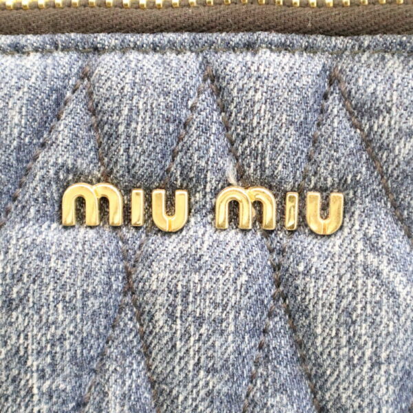 23 1123 6 Miu Miu 2WAY Biker Handbag Shoulder Bag Denim Black