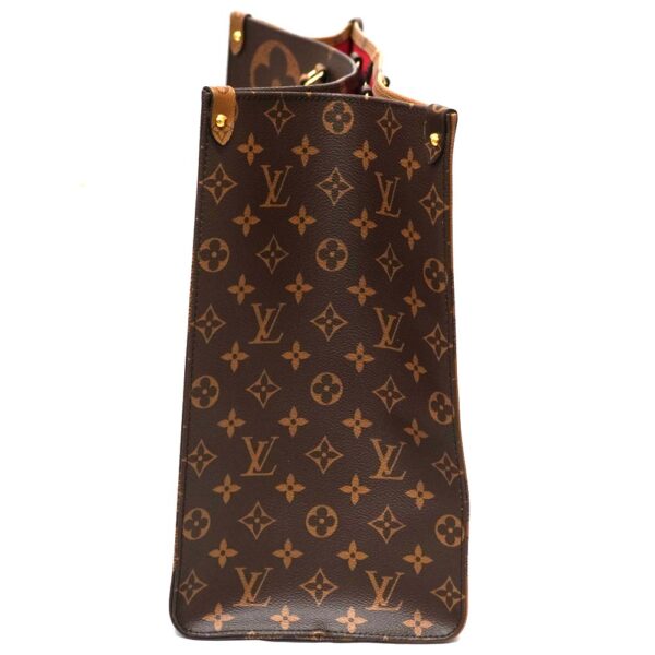 23 175 3 Louis Vuitton On the Go GM Handbag 2WAY Bag Giant Monogram Reverse Brown