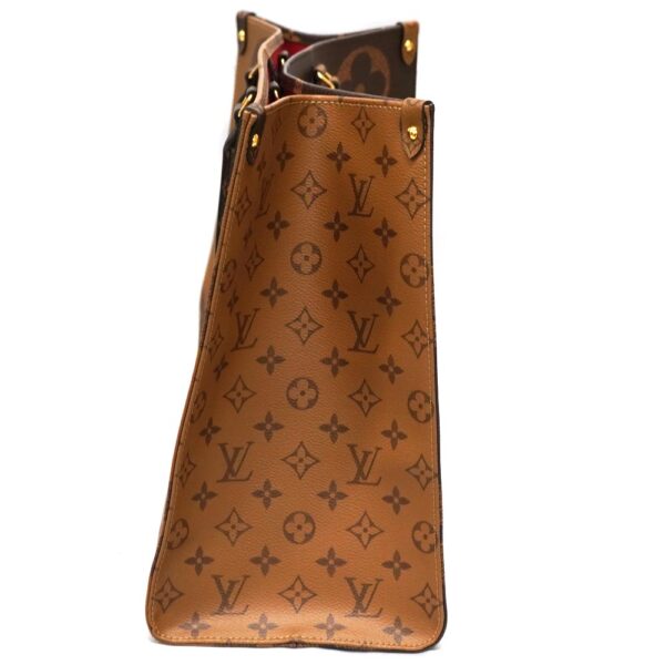 23 175 4 Louis Vuitton On the Go GM Handbag 2WAY Bag Giant Monogram Reverse Brown