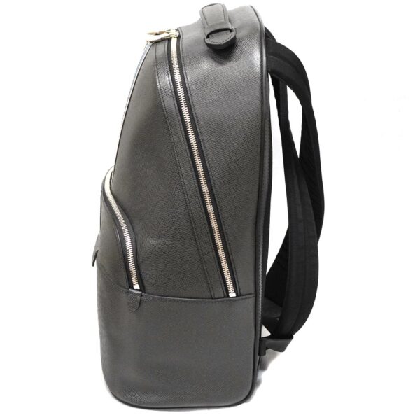 23 2422 4 Louis Vuitton Anton Rucksack Taiga Leather Gray White Blue