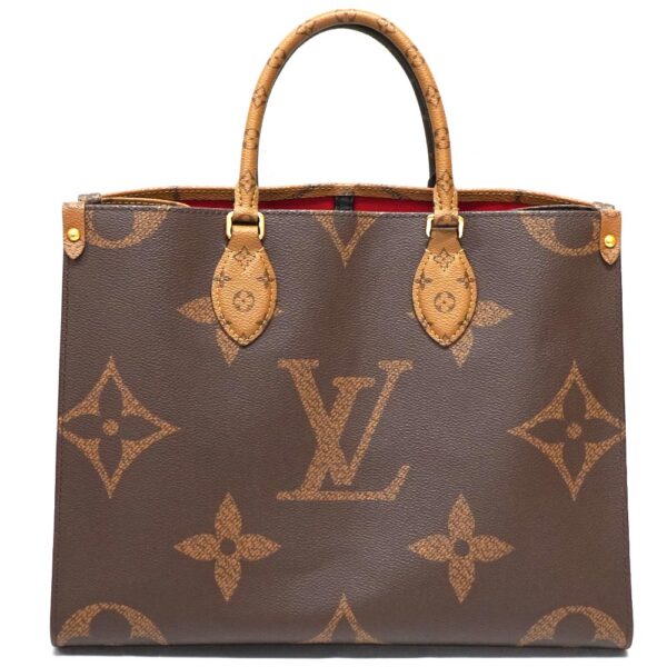 23 2529 1 Louis Vuitton On the Go MM 2WAY Tote Bag Giant Monogram Brown