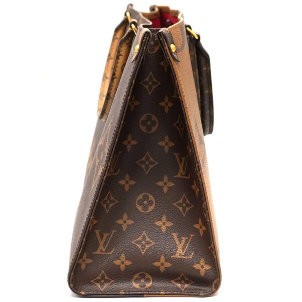 23 2529 3 Louis Vuitton On the Go MM 2WAY Tote Bag Giant Monogram Brown