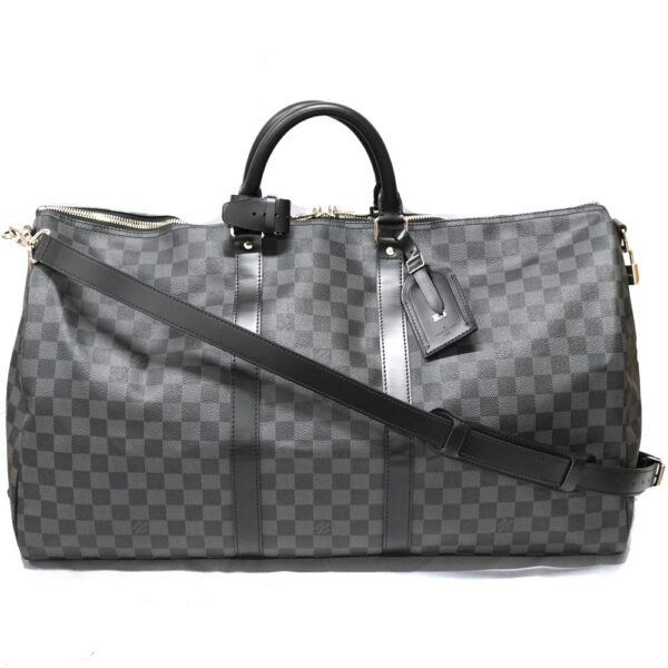 23 2646 1 Louis Vuitton Keepall Bandouliere 55 Bag Damier Graphite Black