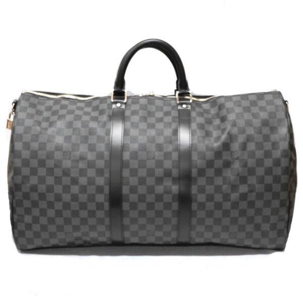 23 2646 2 Louis Vuitton Keepall Bandouliere 55 Bag Damier Graphite Black