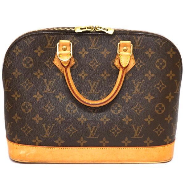 23 2683 2 Louis Vuitton Alma Handbag Monogram Canvas Brown Hardware