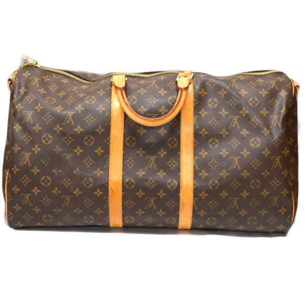 23 3054 2 Louis Vuitton Keepall Bandouliere 55 Bag Monogram Canvas Brown