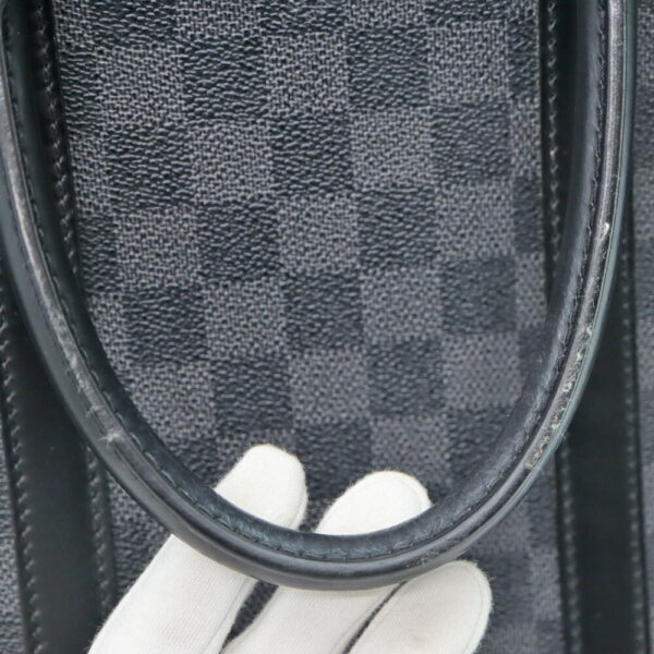 23 4252 10 Louis Vuitton Porte de Cumain Voyage Bag Damier Graphite Black Gray