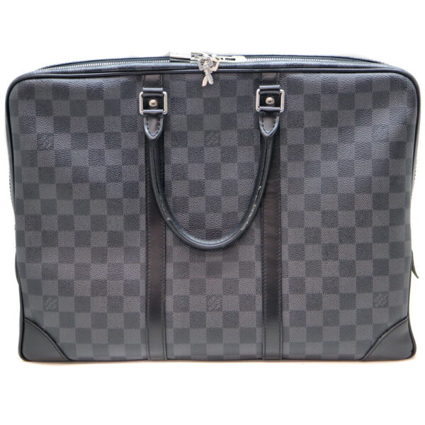 23 4252 2 Louis Vuitton Porte de Cumain Voyage Bag Damier Graphite Black Gray