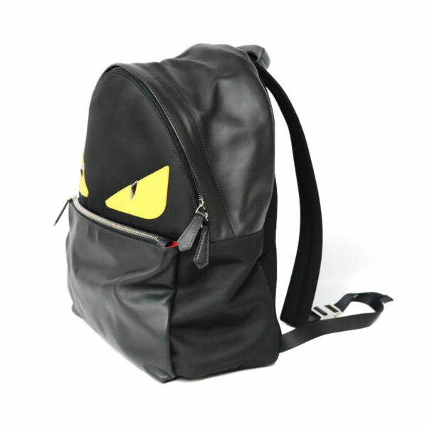 23 454 2 Fendi Bag Bugs Eye Monster Backpack Black Yellow