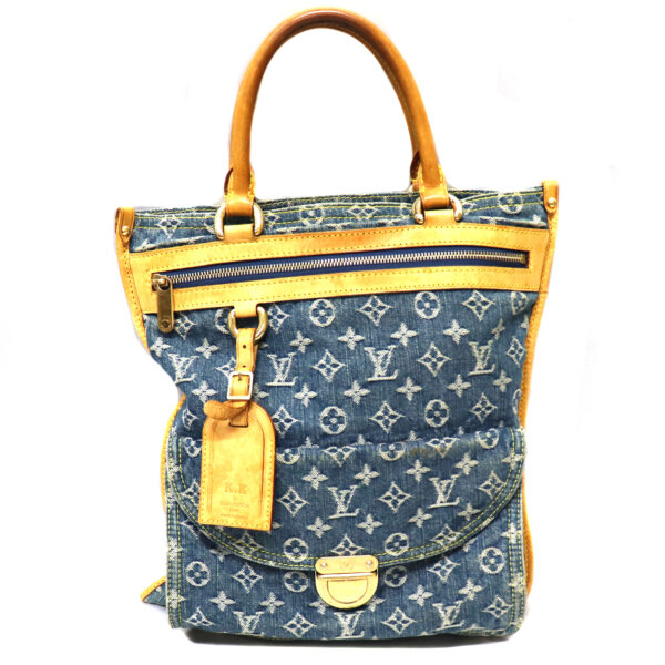 23 5133 1 Louis Vuitton Flat Shopper Tote Bag Monogram Denim