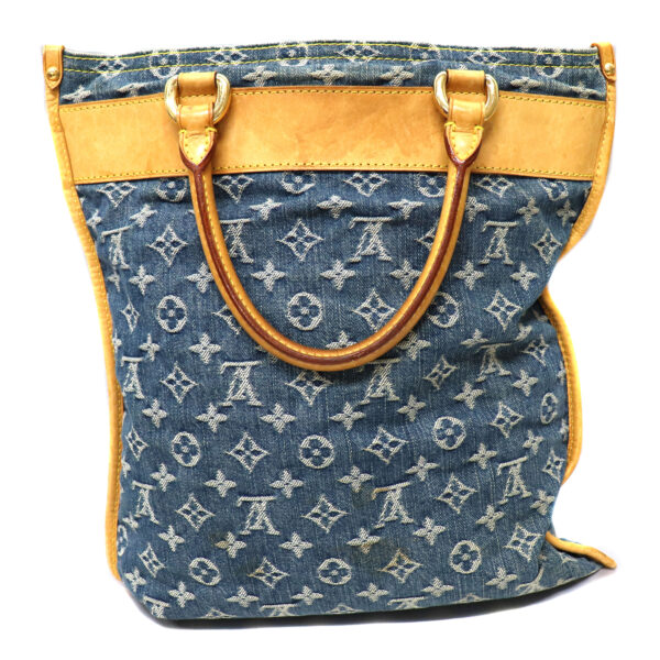 23 5133 2 Louis Vuitton Flat Shopper Tote Bag Monogram Denim