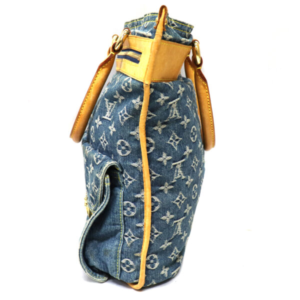 23 5133 4 Louis Vuitton Flat Shopper Tote Bag Monogram Denim