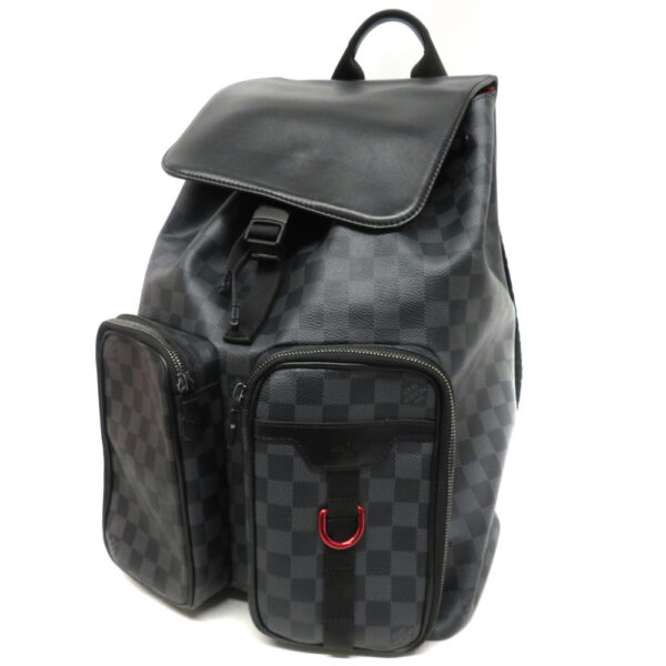 23 633201 Louis Vuitton Utility Backpack Damier Graphite Black