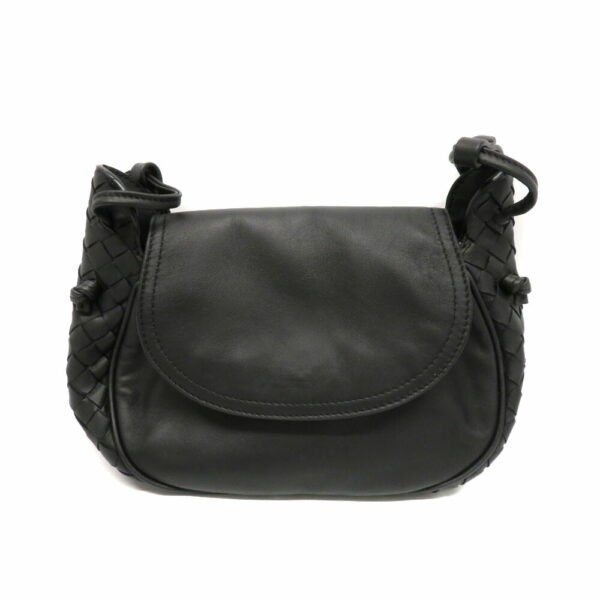 23 65501 Bottega Veneta Shoulder Bag Intrecciato Lamb Leather Black