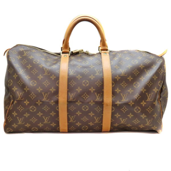 23 9072 1 Louis Vuitton Keepall 50 Monogram Canvas Bag Brown