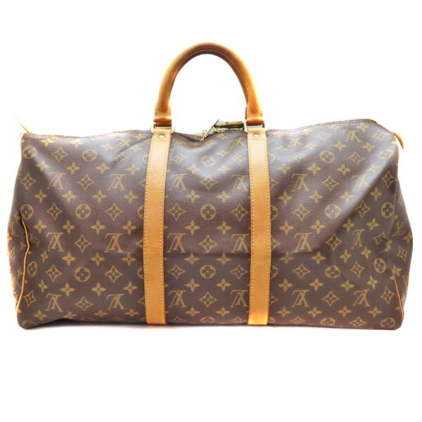 23 9072 2 Louis Vuitton Keepall 50 Monogram Canvas Bag Brown