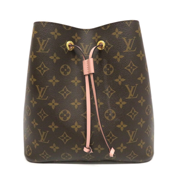 23015431 Louis Vuitton Neo Noe Monogram Drawstring Bag Brown Pink