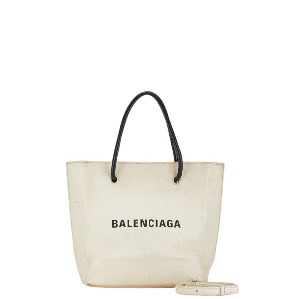 234 66665 1 Balenciaga Shopping Tote 2WAY Handbag White