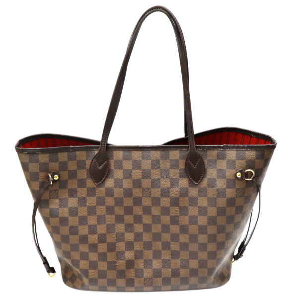 24 1089 2 Louis Vuitton Neverfull MM Damier Ebene Tote Bag