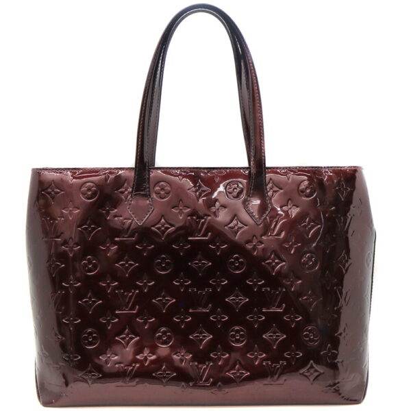 24 1136 2 Louis Vuitton Wilshire MM Monogram Vernis Handbag Bordeaux