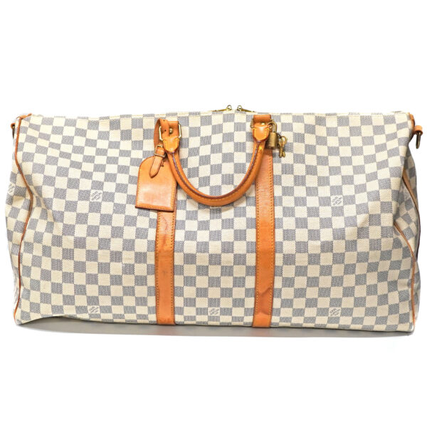 24 2326 1 Louis Vuitton Keepall Bandouliere 55 Damier Azur Bag