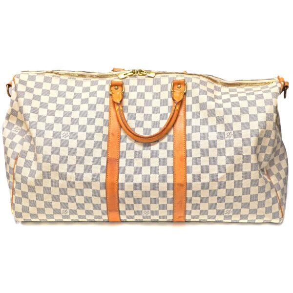 24 2326 2 Louis Vuitton Keepall Bandouliere 55 Damier Azur Bag