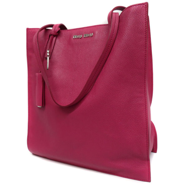 24 234801 Miu Miu Madras Tote Bag Pink