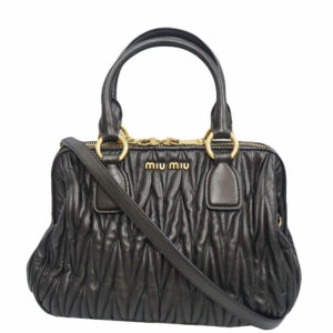 24 3976 1 Fendi Mamma Bucket Zucca Pattern Wool Leather Black