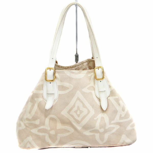 24 4224 2 Louis Vuitton Taisienne PM Tote Bag Cruise Line Canvas Beige