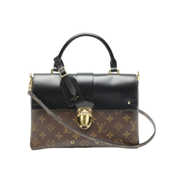 2403160002044 0 1 Louis Vuitton Monogram Flap Bag 2WAY Monogram Canvas Brown