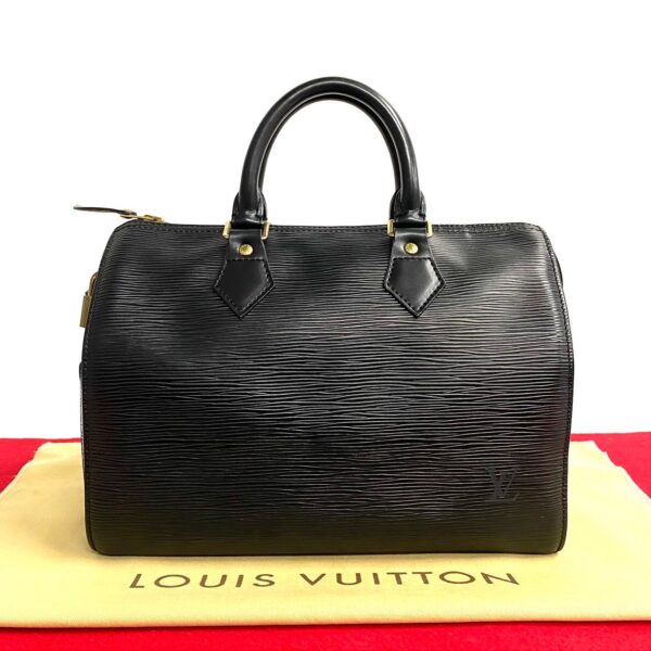 240511kmk314 9 1 Louis Vuitton Speedy 25 Mini Bag Epi Leather Noir Black