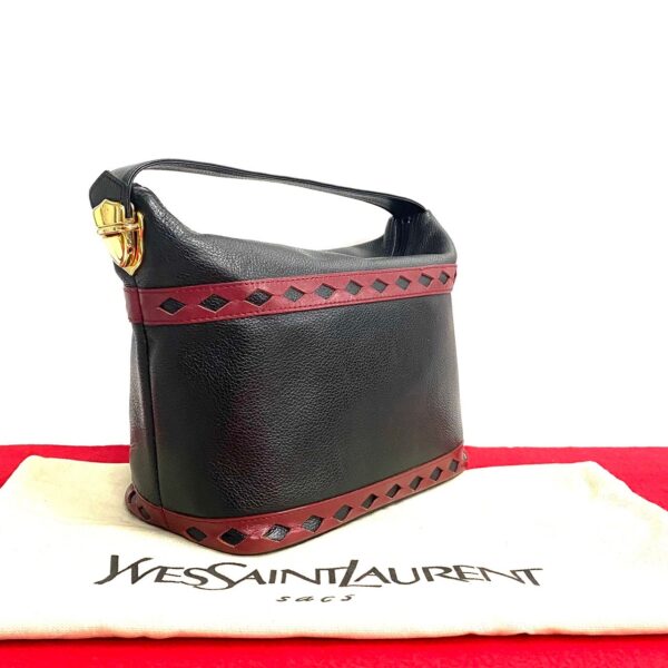 240511kmk729 7 1 Yves Saint Laurent Cutout YSL Leather Mini Handbag Vanity Black